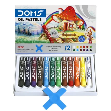 Doms Oil Pastels, 12 Shades Vibrant Set