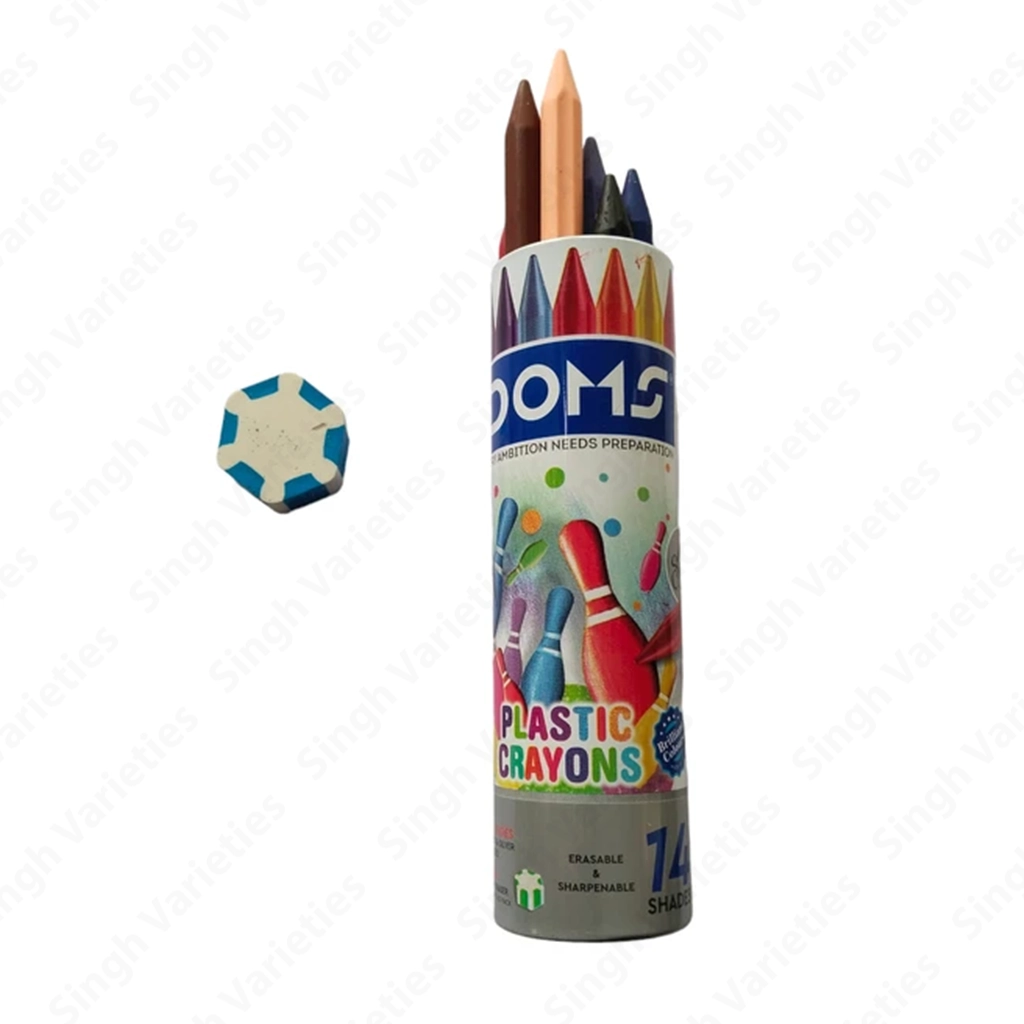 doms-plastic-crayons-long-14sd.webp Doms Plastic Crayons Long, 14 Shades - Image 1