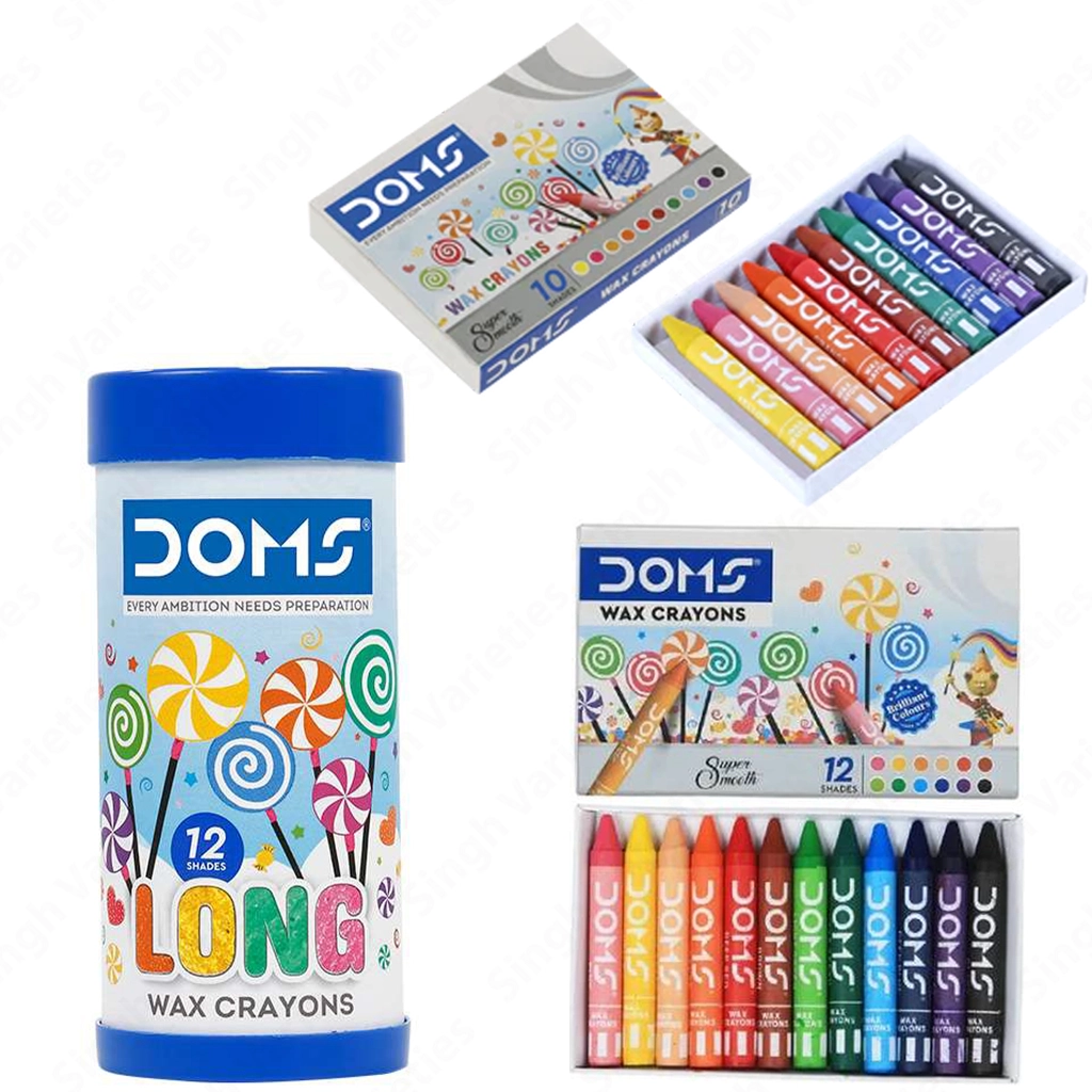 doms-wax-crayons-set-1.webp Doms Wax Crayons, Vibrant Colors - Image 1