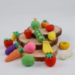 Fruit & Vegetable Shaped Erasers, Pack of 4 - Image 2