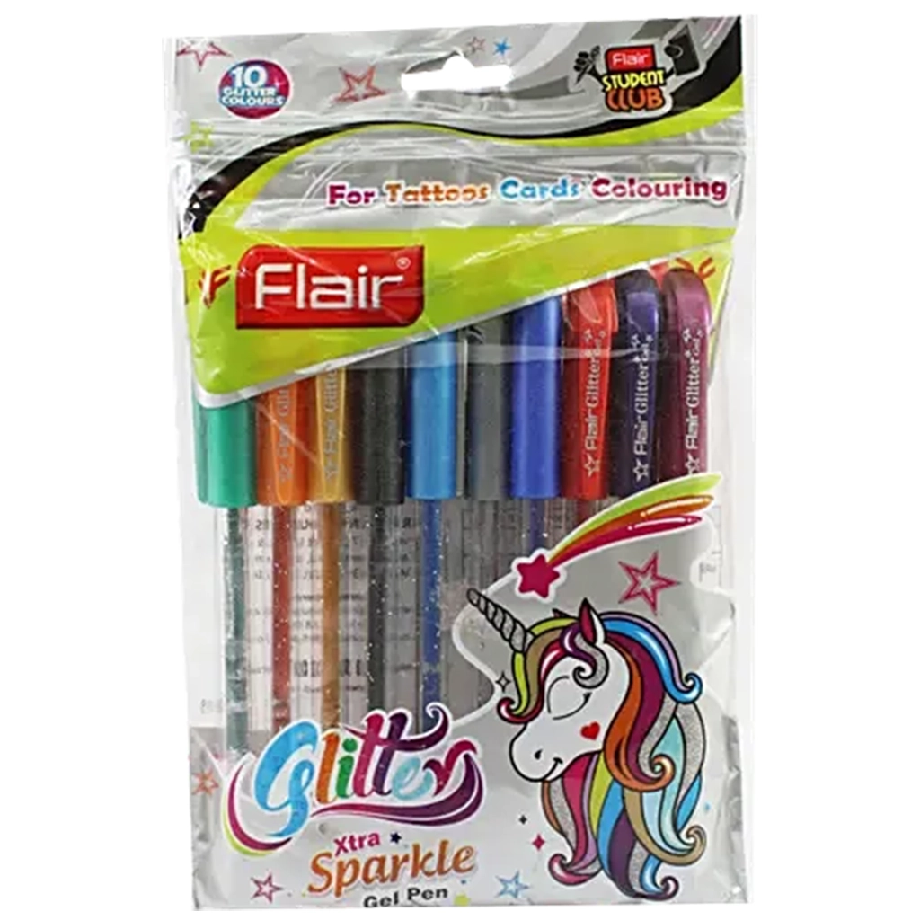 flair-glitter-extra-sparkle-gel-pens-for-smooth-writing-1.webp Flair Glitter Extra Sparkle Gel Pens - Image 1
