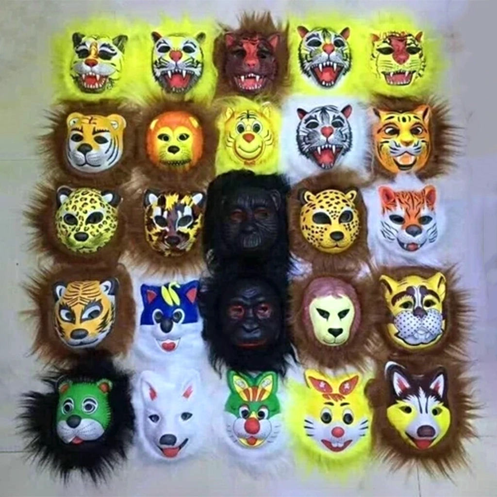 jungle-theme-party-animal-face-mask1.webp Jungle Theme Party Animal Face Mask, 10 Pcs - Image 1