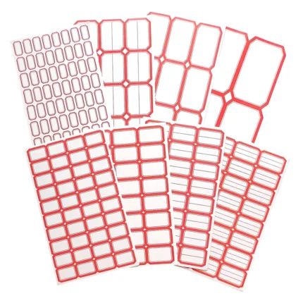 Label Sticker, Blank with Red Border