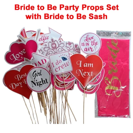 Bride to Be Party Props Set with Sash, 33 Pcs