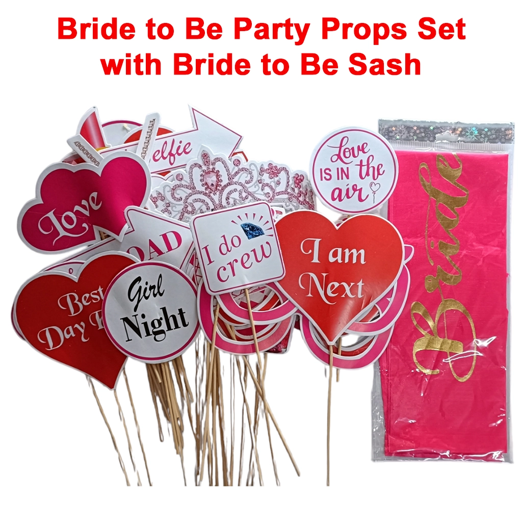 party-decoration-bride-to-be-party-props-set-with-bride-to-be-sash-1.webp Bride to Be Party Props Set with Sash, 33 Pcs - Image 1