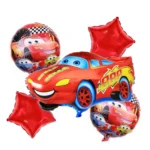 Car Theme Foil Balloons Set, 5 Pcs