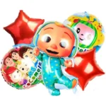 Cocomelon Theme Foil Balloons Set, 5 Pcs
