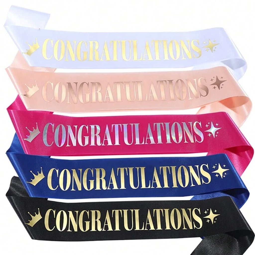 party-decoration-congratulations-satin-sash-1.webp Congratulations Satin Sash, Celebrate Achievements - Image 1