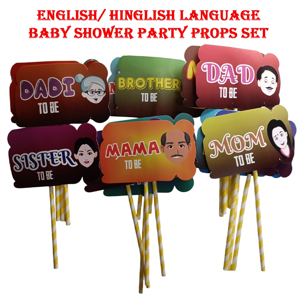 party-decoration-english-hinglish-language-baby-shower-party-props-set-1.webp English Hinglish Language Baby Shower Party Props, 18 Pcs - Image 1