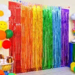 Foil Fringe Curtain, Shiny Party Backdrop