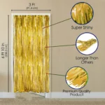 Foil Fringe Curtain, Shiny Party Backdrop - Image 2