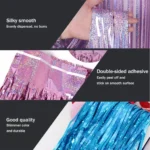 Foil Fringe Curtain, Shiny Party Backdrop - Image 3
