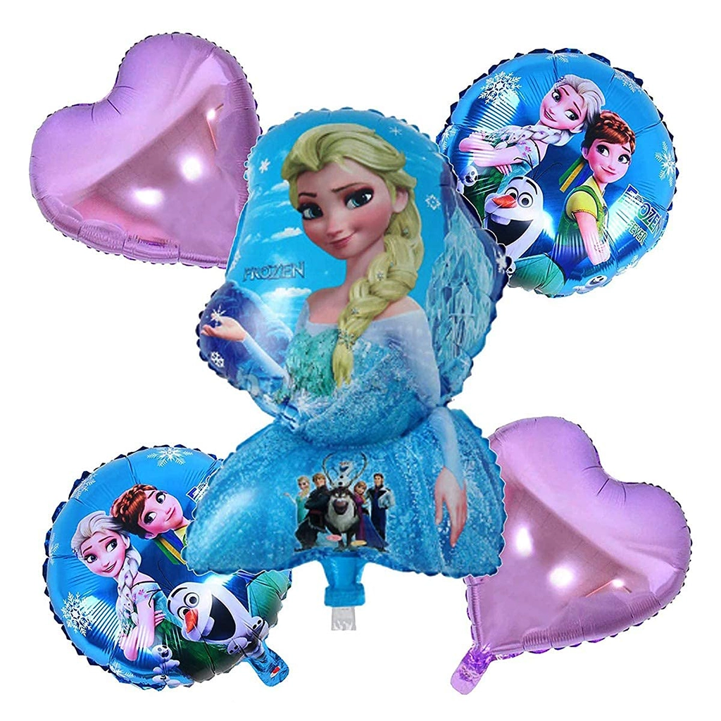 party-decoration-frozen-anna-elsa-1.webp Frozen Anna Elsa Theme Foil Balloons, 5 Pcs - Image 1