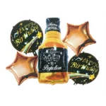 Aged to Perfection Wine Theme Foil Balloons, 5 Pcs