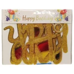 Happy Birthday Cursive Sparkle Glitter Banner - Image 3