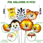Jungle Theme Combo Decoration Set with Paper Banner, 38 Pcs - Image 3