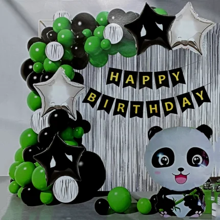 Happy Birthday Panda Theme Combo Decoration Set, 28 Pcs