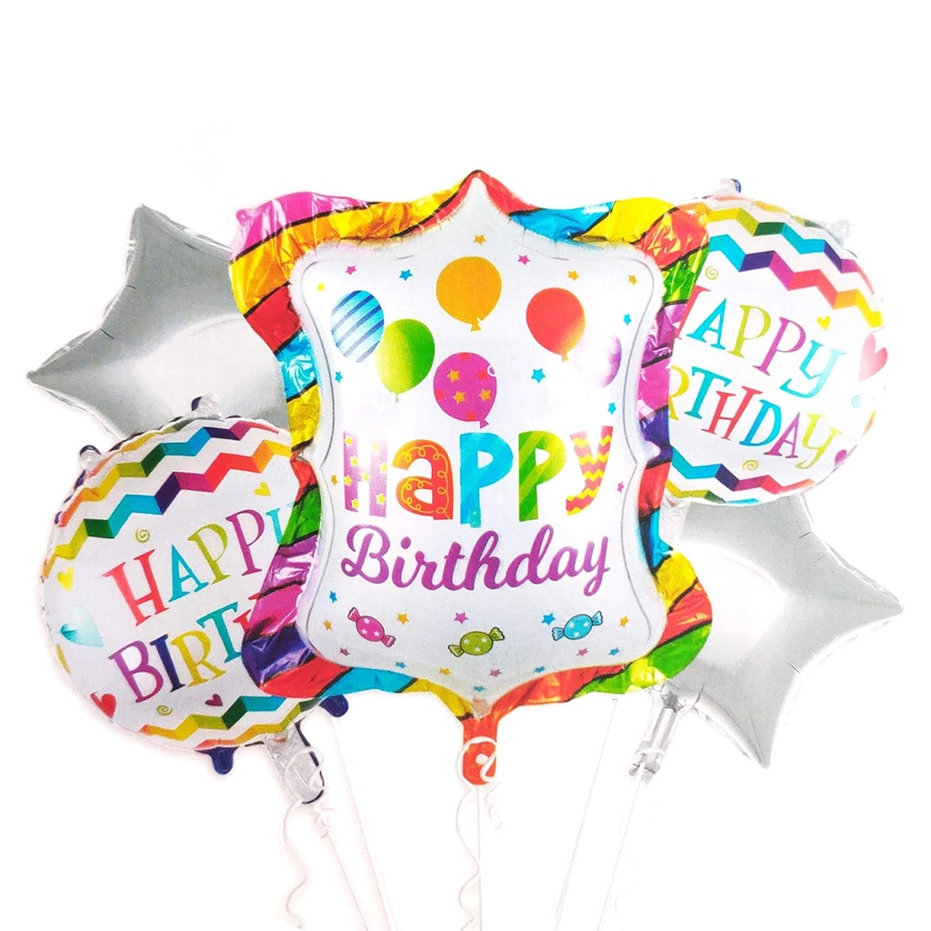 party-decoration-happy-birthday-theme-1.webp Happy Birthday Theme Foil Balloons Set, 5 Pcs - Image 1