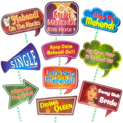 Mehendi Ceremony Party Props Set, 10 Pcs