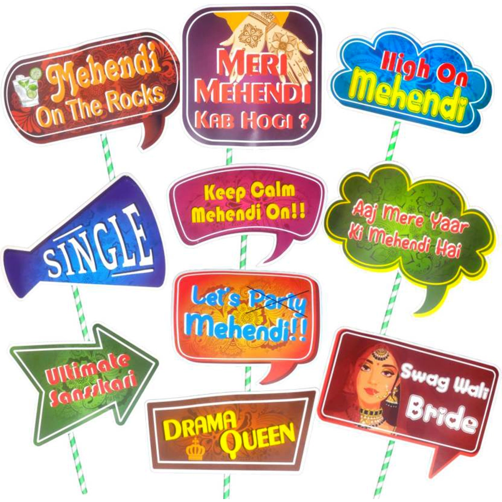 party-decoration-mehendi-ceremony-party-props-set-1.webp Mehendi Ceremony Party Props Set, 10 Pcs - Image 1