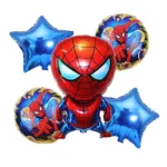 Spiderman Theme Foil Balloons Set, 5 Pcs