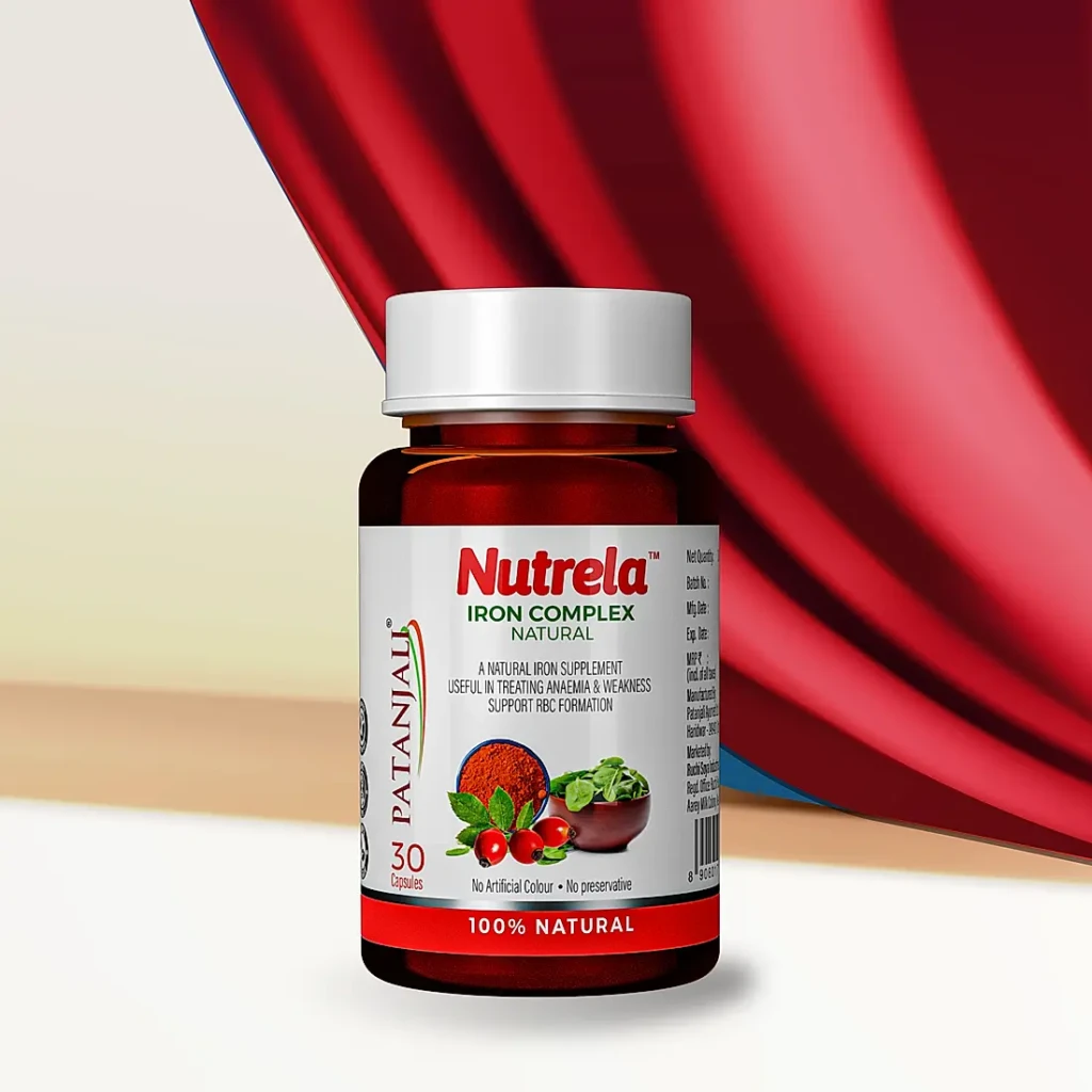 patanjali-nutrela-iron-complex-natural-30-capsules-1-scaled-1.webp Patanjali Nutrela Iron Complex, 30 Capsules - Image 1
