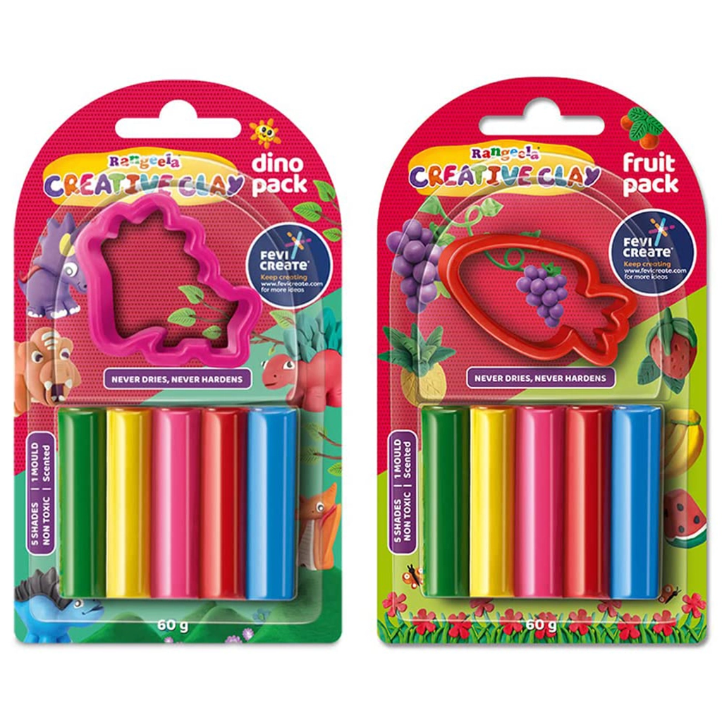 pidilite-rangeela-creative-clay-60g-1.webp Pidilite Rangeela Creative Clay 60g Fruit/Dino - Image 1