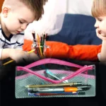 Plastic Transparent Flat Zipper Pencil Pouch - Image 2