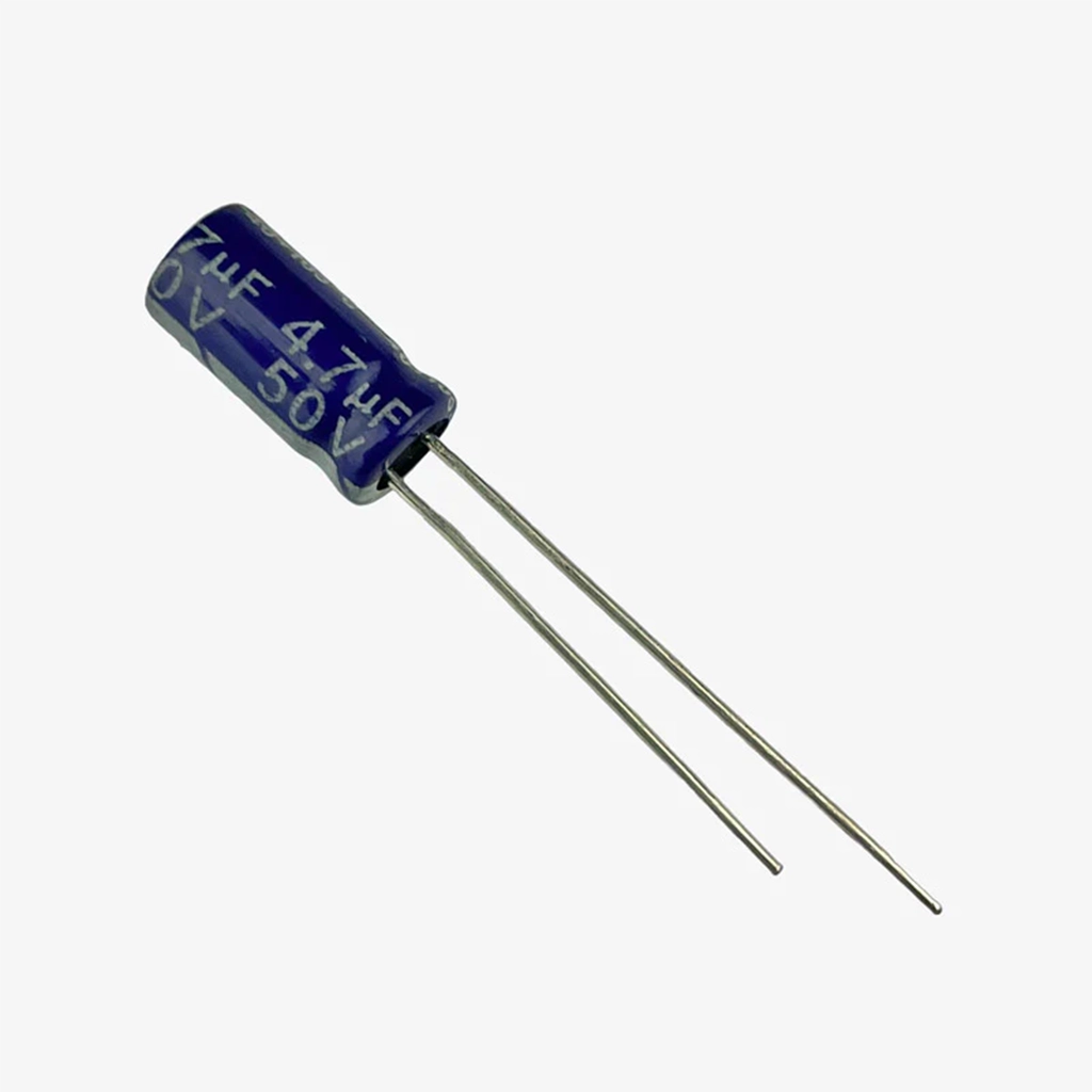 project-47uf-50v-electrolytic-capacitor-1.webp 4.7uF 50V Electrolytic Capacitor - Image 1