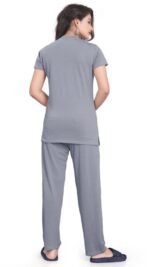 Polyester T-Shirt Track Pants with Round Neck and Three-Quarter Sleeves - Image 2