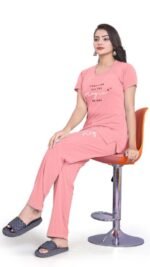 Polyester T-Shirt Track Pants with Round Neck and Three-Quarter Sleeves