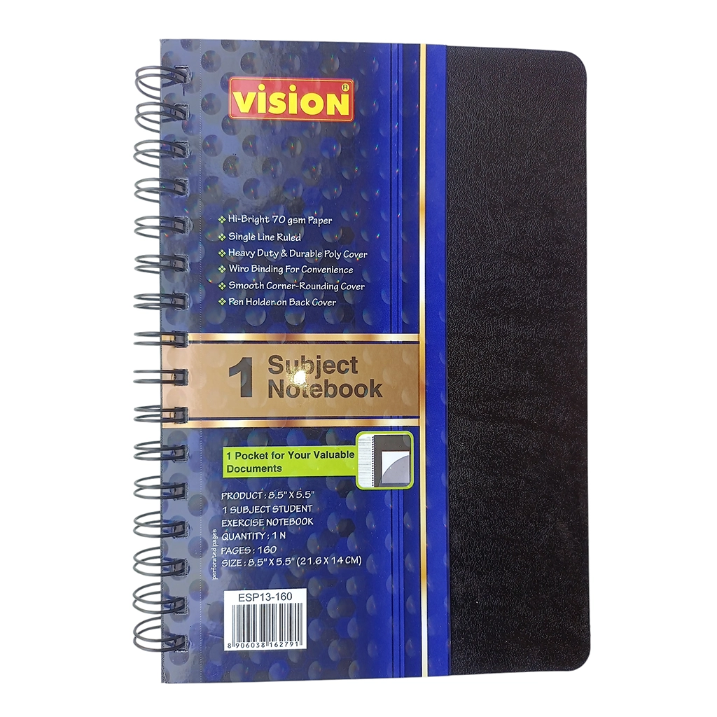 vision-diary-single-line-spiral-notebook-160p-1.webp Vision Diary Spiral Notebook, 1 Subject 160 Pages - Image 1