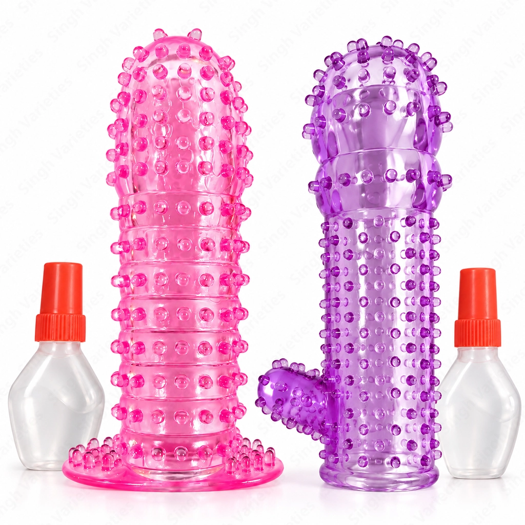 Crystal Condom Sleeve & Side Stimulator for Adults Wellness & Sensuality