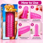 Crystal Condom Sleeve & Side Stimulator for Adults Wellness & Sensuality