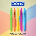 Doms NEOKLIK Ball Pen Neon Body Blue Ink 0.7mm Stationery