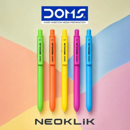 Doms NEOKLIK Ball Pen Neon Body Blue Ink 0.7mm Stationery