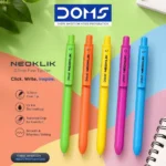 Doms NEOKLIK Ball Pen Neon Body Blue Ink 0.7mm Stationery