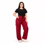 Polyester Lycra Cargo Night Pant for Women Clothes